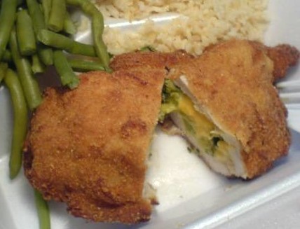 Chicken stuffed with cheese broccoli