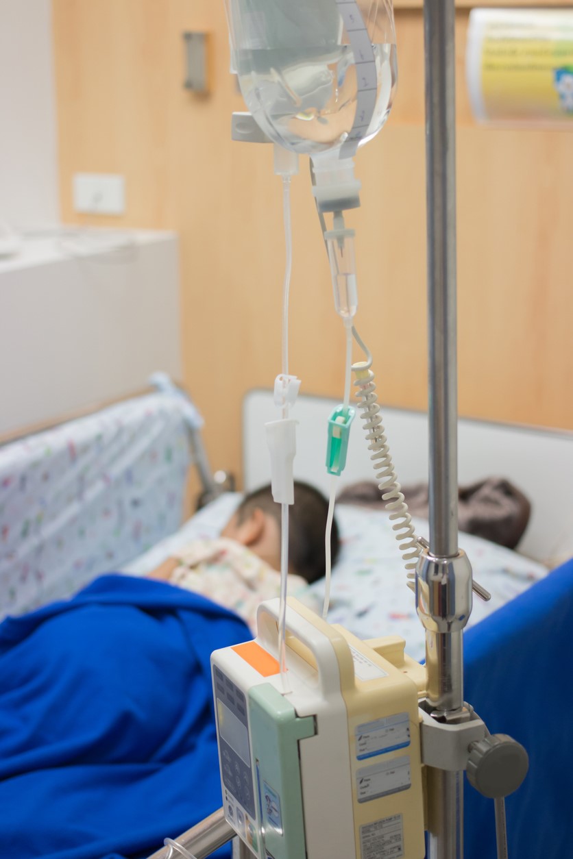 Child in hospital bed