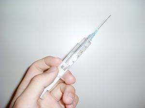 HPV vaccine syringe