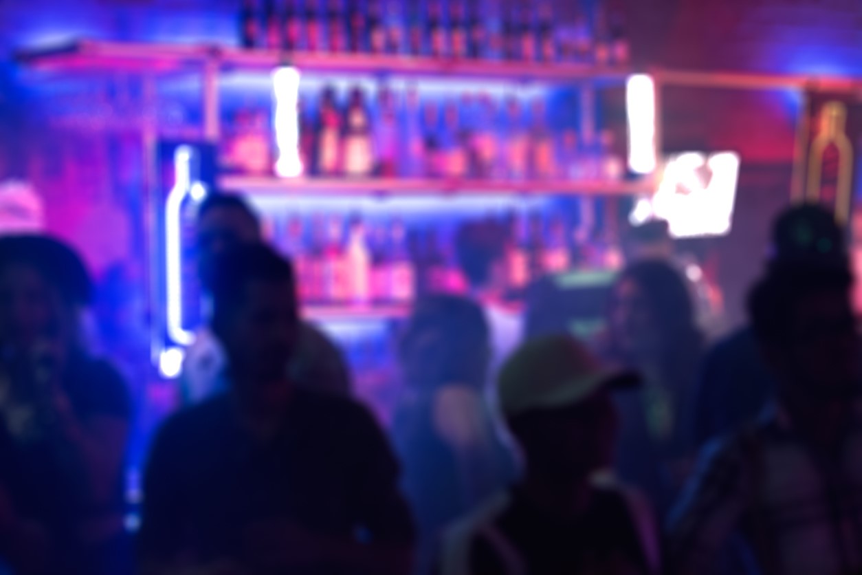 Night club scene, blurred