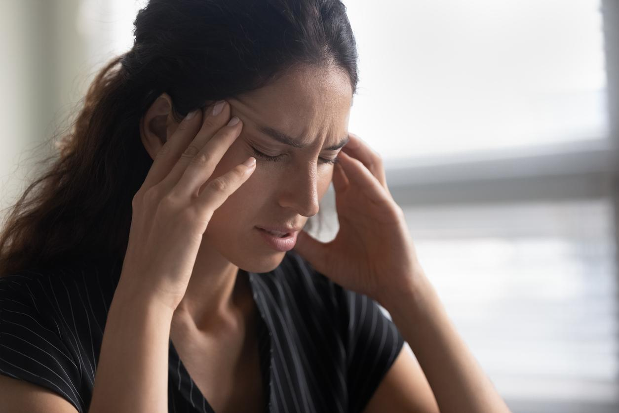 Woman with severe headache