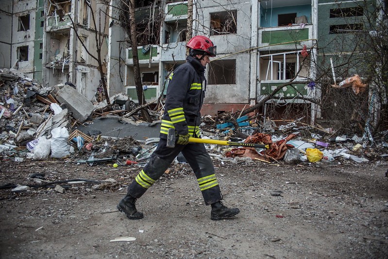 Firefighter in Ukraine war