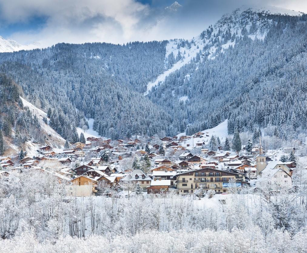 Les Contamines, France, ski village