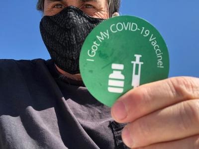 "Got my COVID-19 vaccine" sticker
