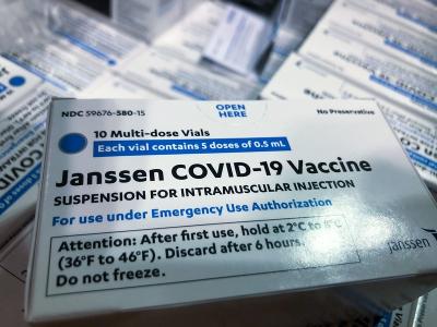 J&J COVID vaccine boxes