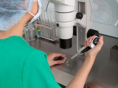 Scientist conducting PCR test