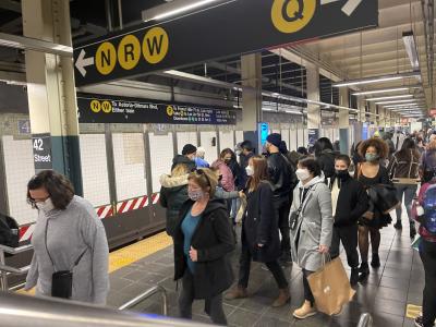 New York subway during COVID